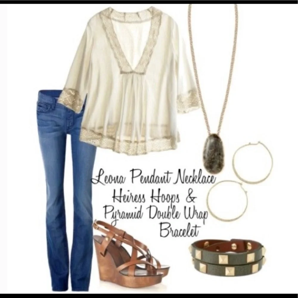 Stella & Dot | Labradorite + Gold Leona Statement Pendant Necklace Retir… - Picture 9 of 9